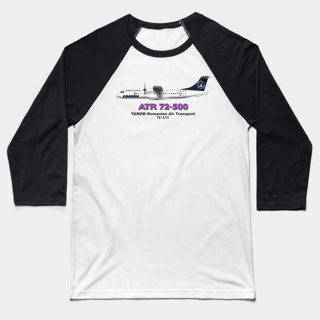 Avions de Transport Régional 72-500 - TAROM Romanian Air Transport Baseball T-Shirt by TheArtofFlying